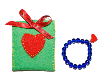 made with love bracelet and pouch